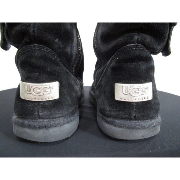 UGG Australia 5132 Cargo III Black Suede Sheepskin Lined Tall Boot Women Sz 6 - Picture 8 of 12